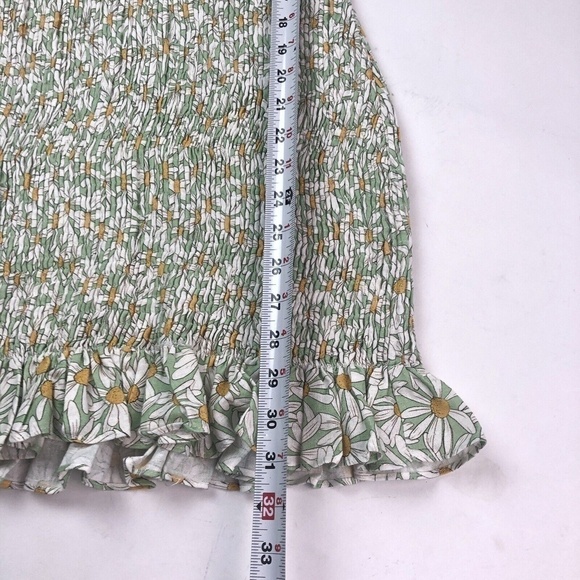 ZARA Smocked floral Mini Dress M cottagecore coquette - Picture 8 of 13